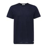 Jil Sander Blå T-shirt - Regular Fit - Passar alla temperaturer - 100%...