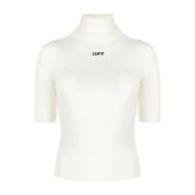 Off White Logo-Print Mock-Neck Sweater White, Dam