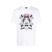 Versace Barockstil Grafiskt Tryck T-Shirt White, Herr