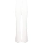 Alexander McQueen Vita höga byxor med flare White, Dam