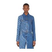 Ahluwalia Denimjacka med Laser Motiv Blue, Dam