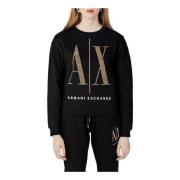 Armani Exchange Svart Sweatshirt för Kvinnor Black, Dam