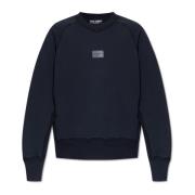 Dolce & Gabbana Sweatshirt med logopatch Blue, Herr