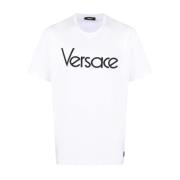 Versace Vita Logobroderade T-shirts och Polos White, Herr