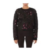 Actitude Mul.Macula Jacquard Sweater Black, Dam