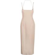 The Attico Beige Midi Klänning Beige, Dam