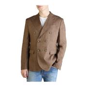 YES ZEE Herr Linneknapp Blazer Brown, Herr