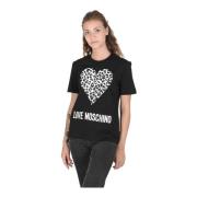 Love Moschino T-shirt med logodetalj Black, Dam