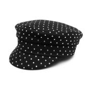 Ruslan Baginskiy Svart Rhinestone Ull Baker Boy Hatt Black, Dam