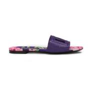 Dolce & Gabbana Slip-On Sandaler med Ödlemönster Purple, Dam