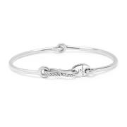 Nialaya Men's Delicate Sterling Silver Bangle with Hook Clasp Gray, He...