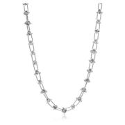 Nialaya Women's Silver Barbed Wire Necklace Gray, Dam
