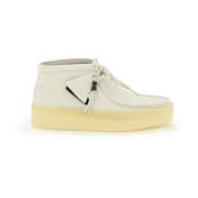 Clarks Hi-Top Snörskor i Nubuckläder White, Dam