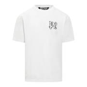 Palm Angels Monogram Logo Crew Neck T-Shirt White, Herr