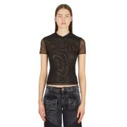 Blumarine Crystal B T-Skjorta Black, Dam