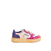 Autry Läder Sneakers i Wht/Pink/Prp Multicolor, Dam