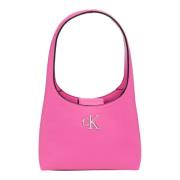 Calvin Klein Jeans Enkel Hobo Väska med Logo Pink, Dam