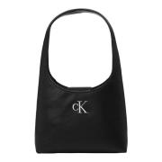 Calvin Klein Jeans Enkel Hobo Väska med Logotyp Black, Dam