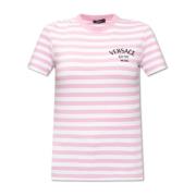 Versace Randig T-shirt Pink, Dam