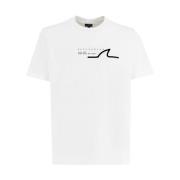 Paul & Shark Bomull Crewneck T-shirt med Tryck White, Herr