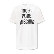 Moschino Klänning med logotyp White, Dam