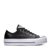 Converse Sarta Aslappnade Läder Sneakers för Kinnor Black, Dam