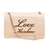 Love Moschino Logo Crossbodyväska med Kedjedragkedja Pink, Dam