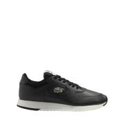 Lacoste Sarta aslappnade lädersneakers för män Black, Herr