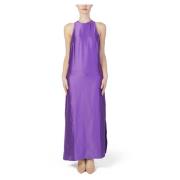 Mango Lång klänning för kvinnor Höst/Vinter kollektion Purple, Dam