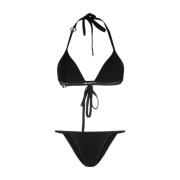 Dolce & Gabbana Sea Kläder Triangle-Cup Bikini Set Black, Dam