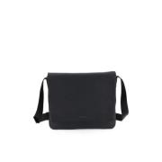 Borbonese Svart Läder Crossbody Väska Black, Dam