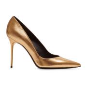 Balmain Ruby stilettos i laminatläder Yellow, Dam