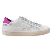 P448 Vita och rosa sneakers med livligt design White, Dam