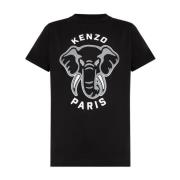 Kenzo Tryckt T-shirt Black, Dam