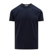Valentino Blå Ribbad Crew-Neck T-Shirt Blue, Herr