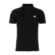 Dolce & Gabbana Svart Piquet Polo Shirt Black, Herr