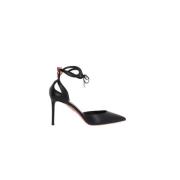 Aquazzura Svart Läder Cut-Out Häl Décolleté Black, Dam