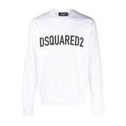 Dsquared2 Vit Bomullströja i Jersey med Logotryck White, Herr