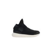 Y-3 Svarta låga neopren sneakers med läderdetaljer Black, Herr