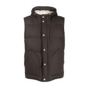 Eleventy Silk Cashmere Huva Gilet Brown, Herr