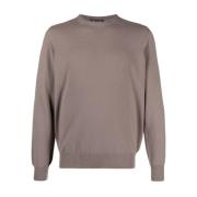 Colombo Cashmere Crew-Neck Stickad Tröja Beige, Herr