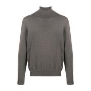 Barba Italiensk Ull Rollneck Tröja Beige, Herr