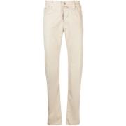 Jacob Cohën Slim-Fit Bard Blandade Bomullsbyxor Beige, Herr