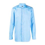 Finamore Formal Shirts Blue, Herr