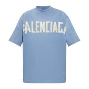 Balenciaga T-shirt med vintageeffekt Blue, Herr