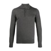 Emporio Armani Ull Polo Tröja, Klassisk Stil Gray, Herr