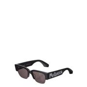 Alexander McQueen Svarta fyrkantiga solglasögon Black, Dam