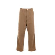 Carhartt Wip Beige Ekologisk Bomullsbyxa Brown, Herr