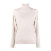 Brunello Cucinelli Lyxig Cashmere Stickat Beige, Dam