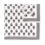 Alexander McQueen Silkeschal med Biker Skull Print White, Herr